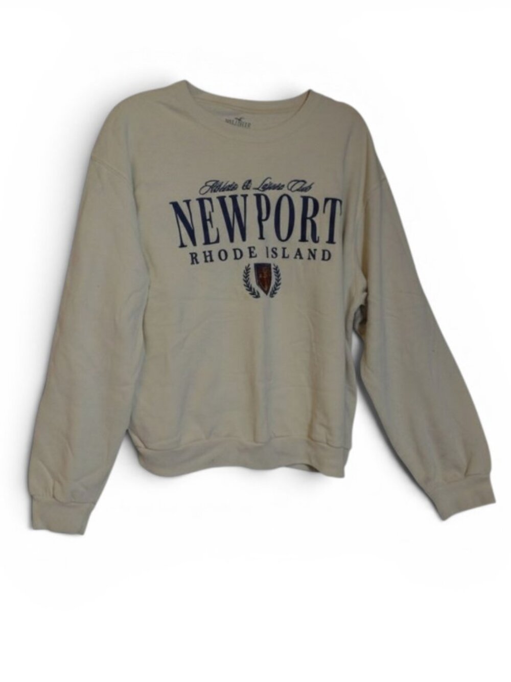 Hollister Newport Rhode Island Graphic Crewneck Sweatshirt Women's L Beige